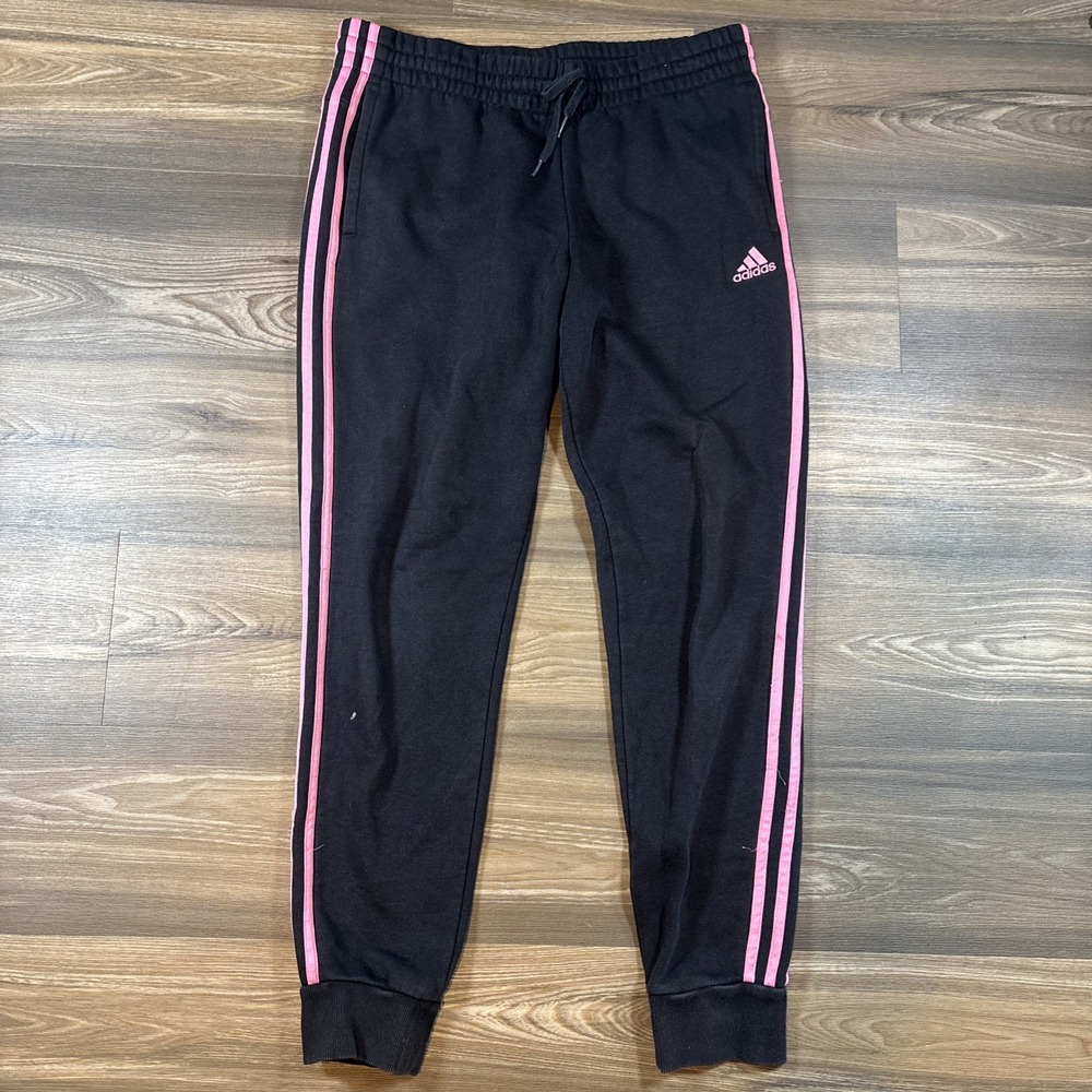 adidas Women's‎ Essentials 3 Stripe Fleece Joggers Size L